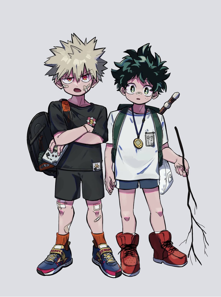 midoriya izuku and bakugou katsuki (boku no hero academia and 1 more) drawn by niwa2wa_tori