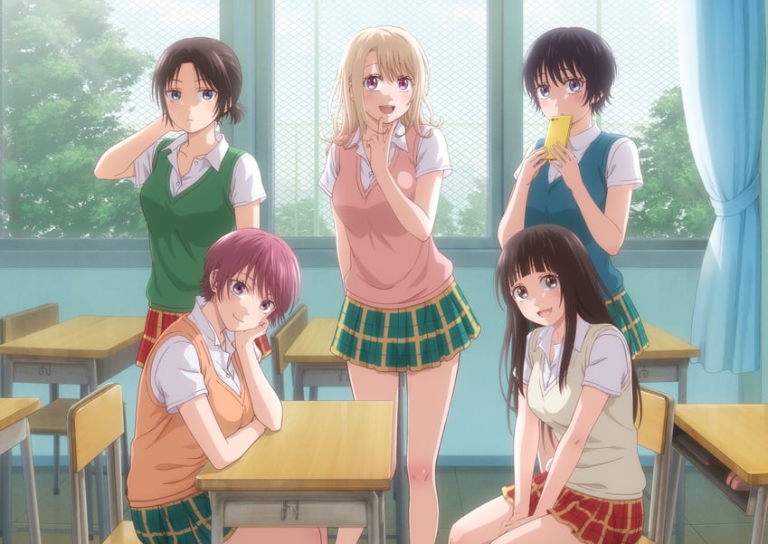 kawai mona, shounan asahi, nanba tomo, haruno tsubomi, and shirahama minami (kuroiwa medaka ni watashi no kawaii ga tsuujinai)
