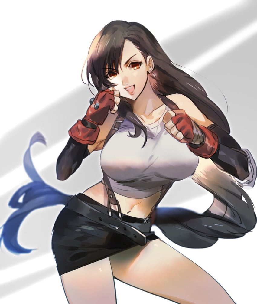 tifa lockhart (final fantasy and 1 more) drawn by mikuroron
