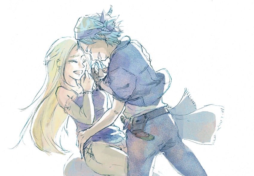 celes chere and locke cole (final fantasy and 2 more) drawn by hatomugi_oekaki