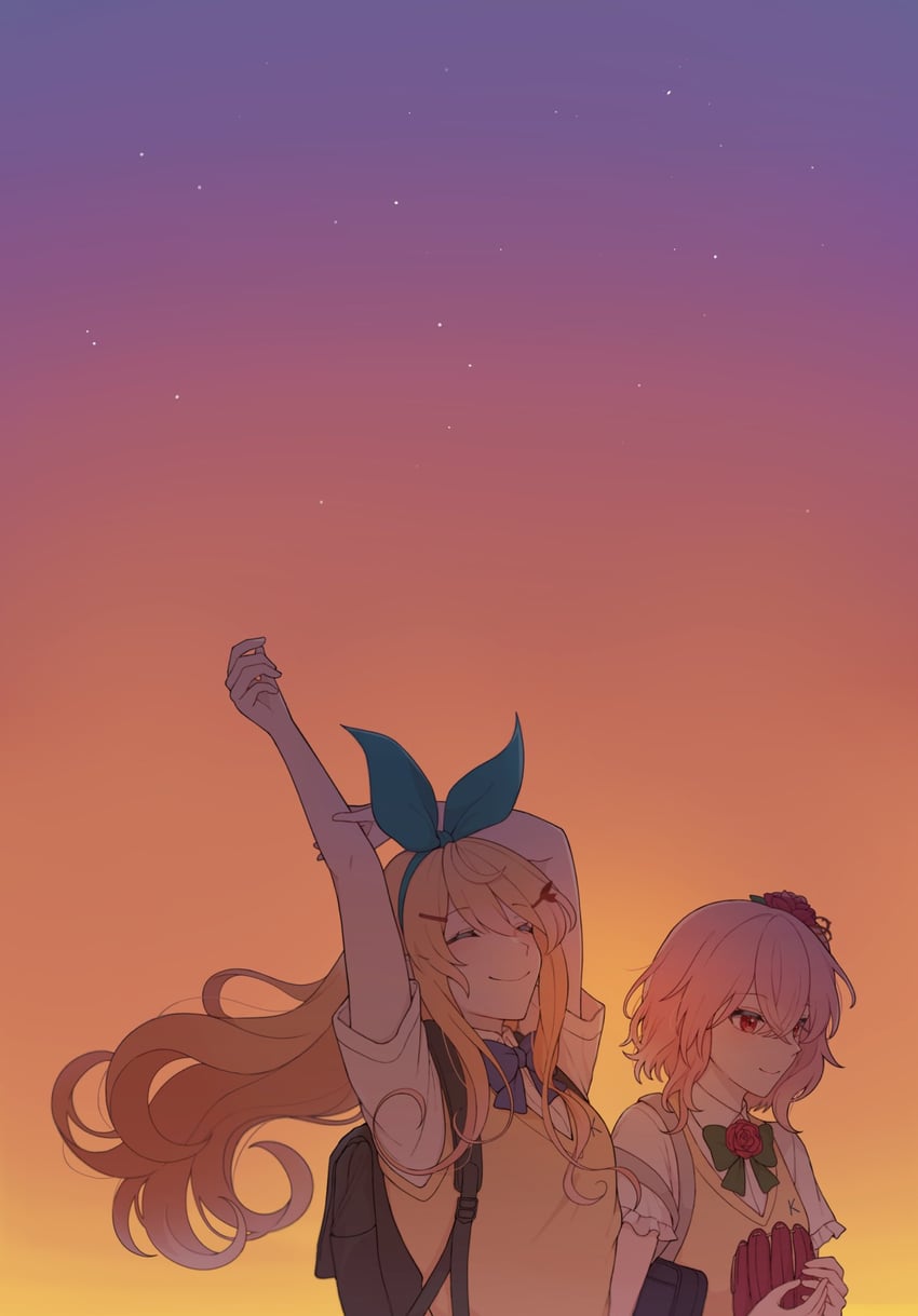 pomu rainpuff and rosemi lovelock (nijisanji and 1 more) drawn by knsu88