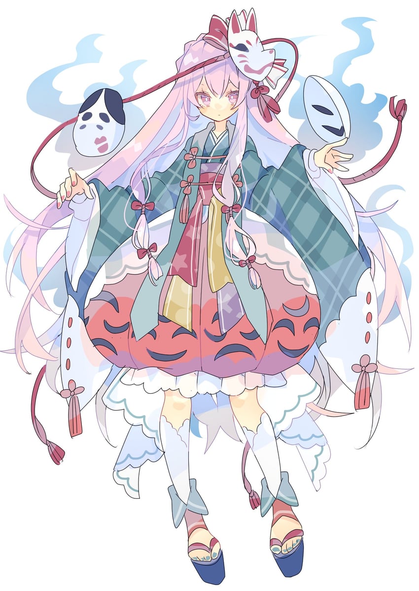 hata no kokoro (touhou) drawn by nikorashi-ka