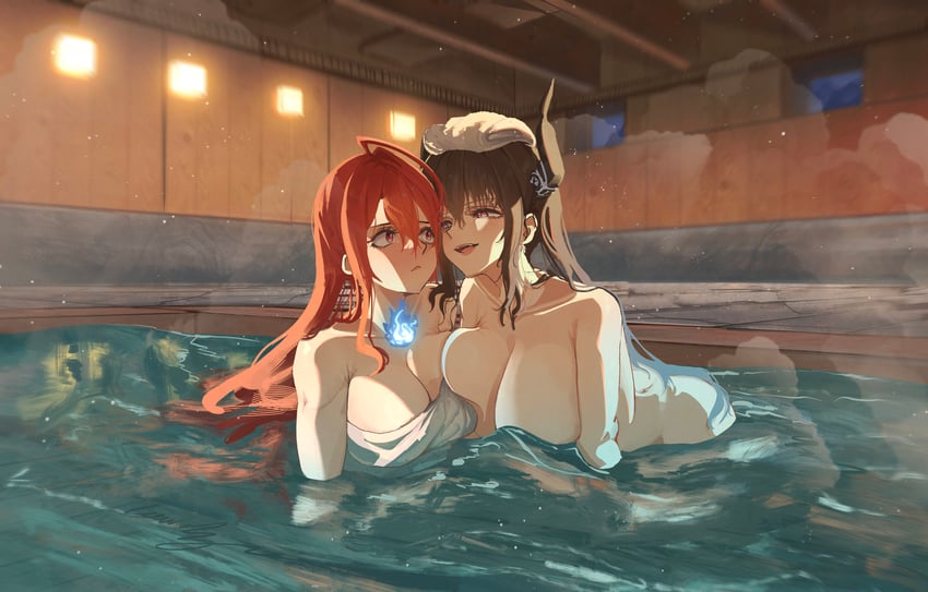 nerissa ravencroft and elizabeth rose bloodflame (hololive and 1 more) drawn by harikyon_dzs