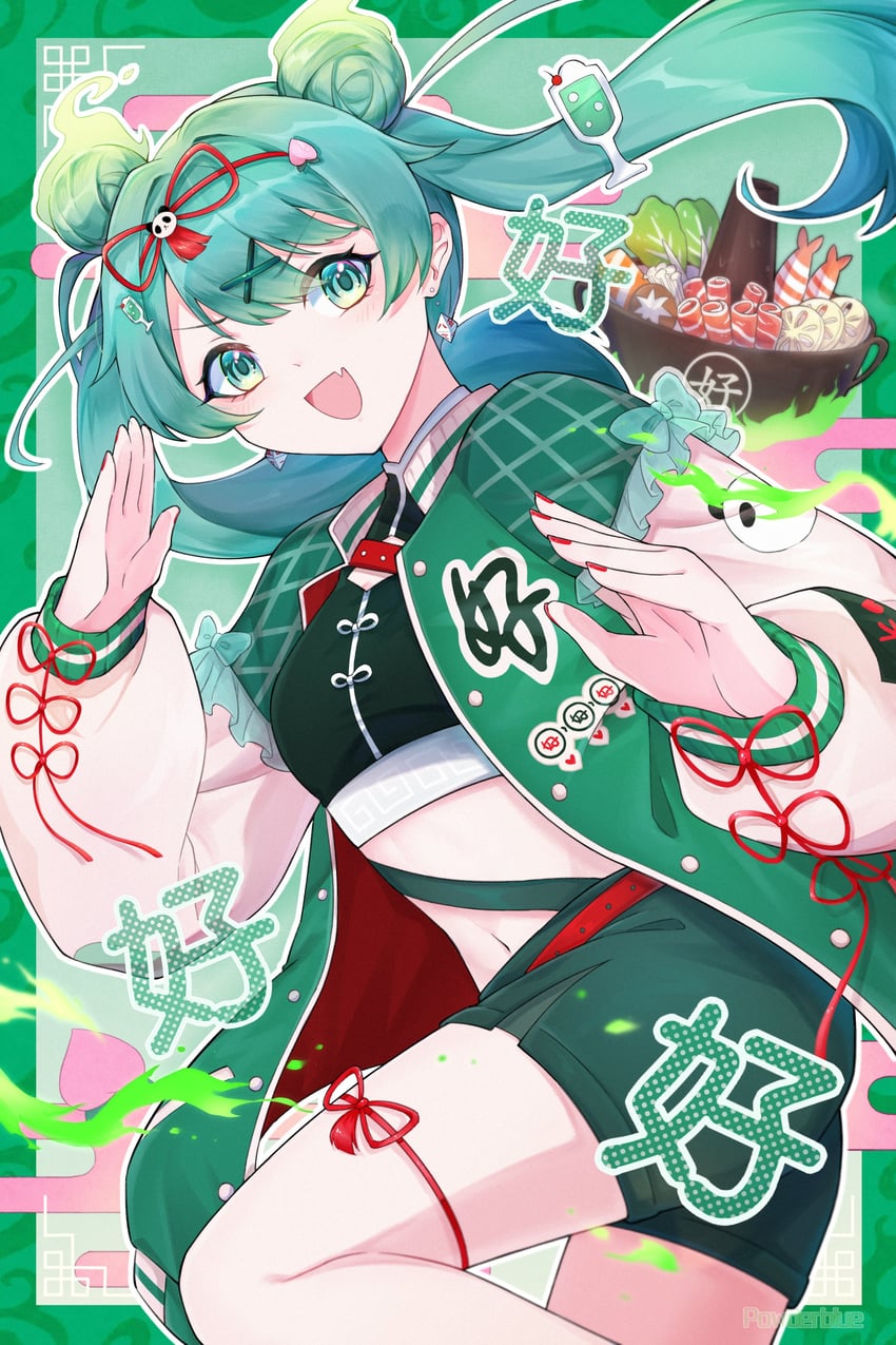hatsune miku (vocaloid and 1 more) drawn by powderblue_lan