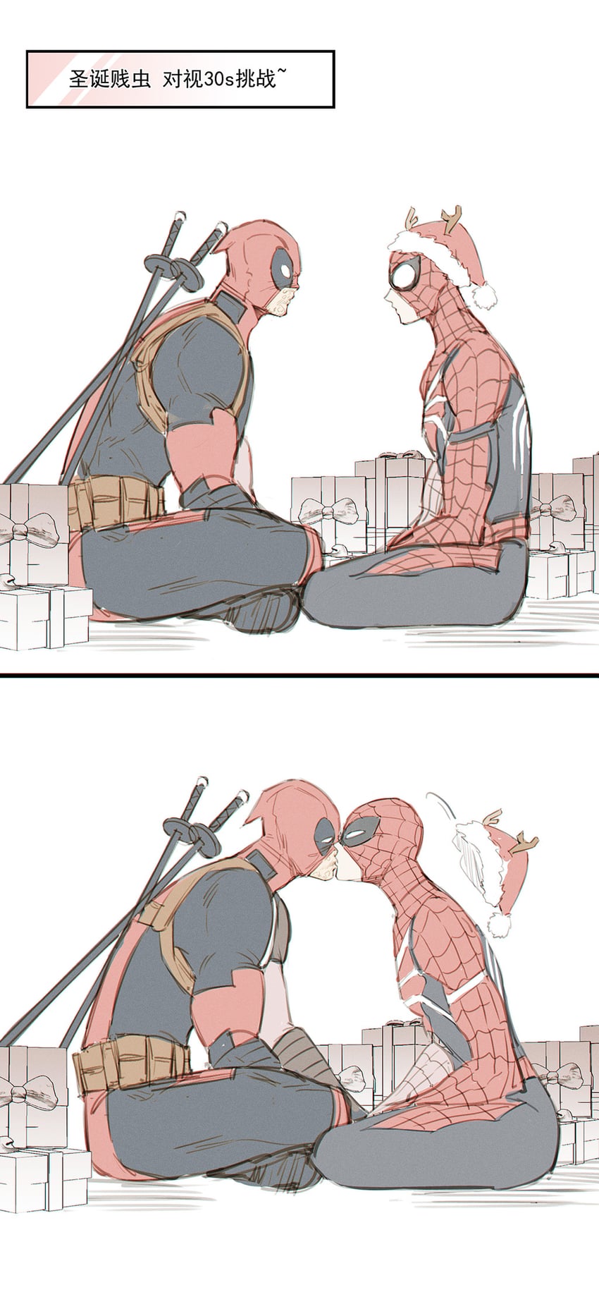 deadpool, spider-man, and peter parker (marvel and 2 more) drawn by danmo222