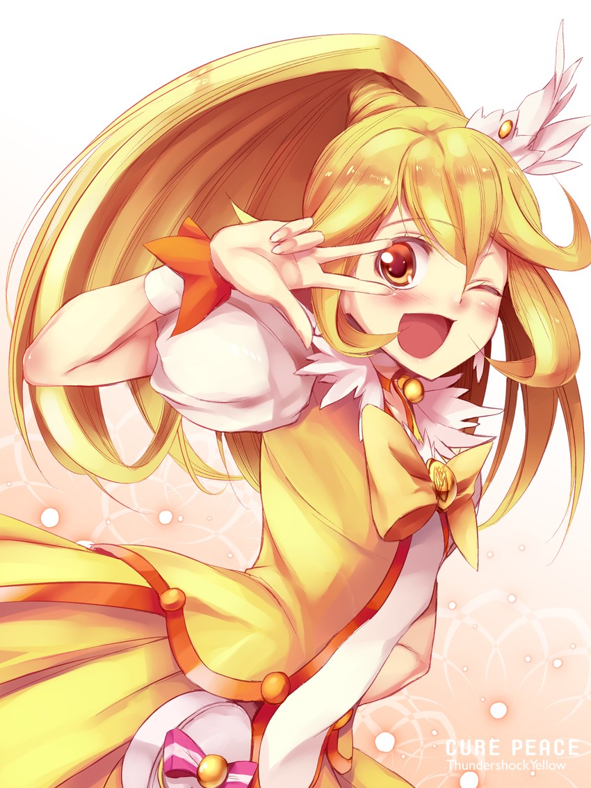 kise yayoi and cure peace (precure and 1 more) drawn by fukai_ryosuke