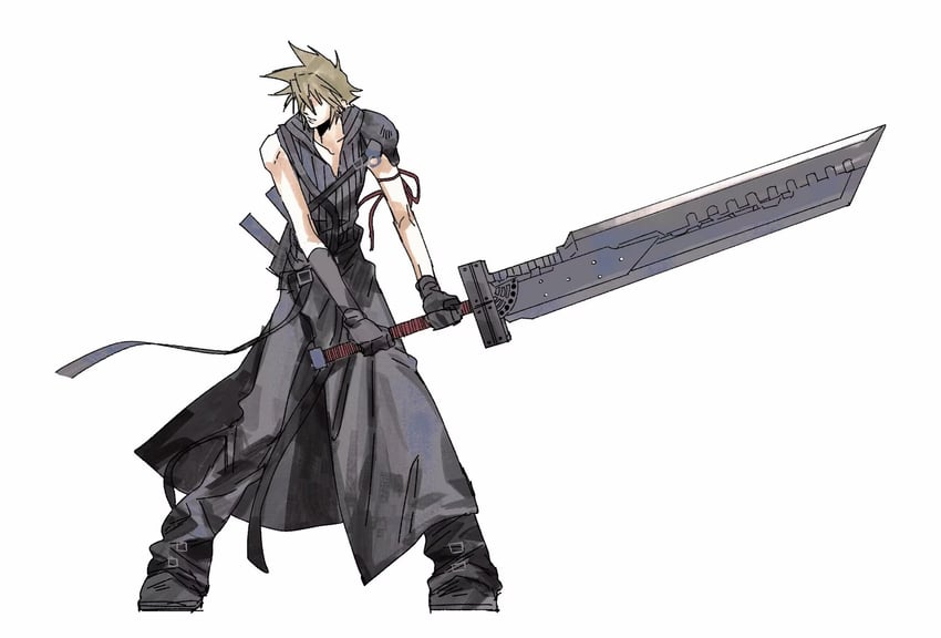 cloud strife (final fantasy and 2 more) drawn by moyanwxy