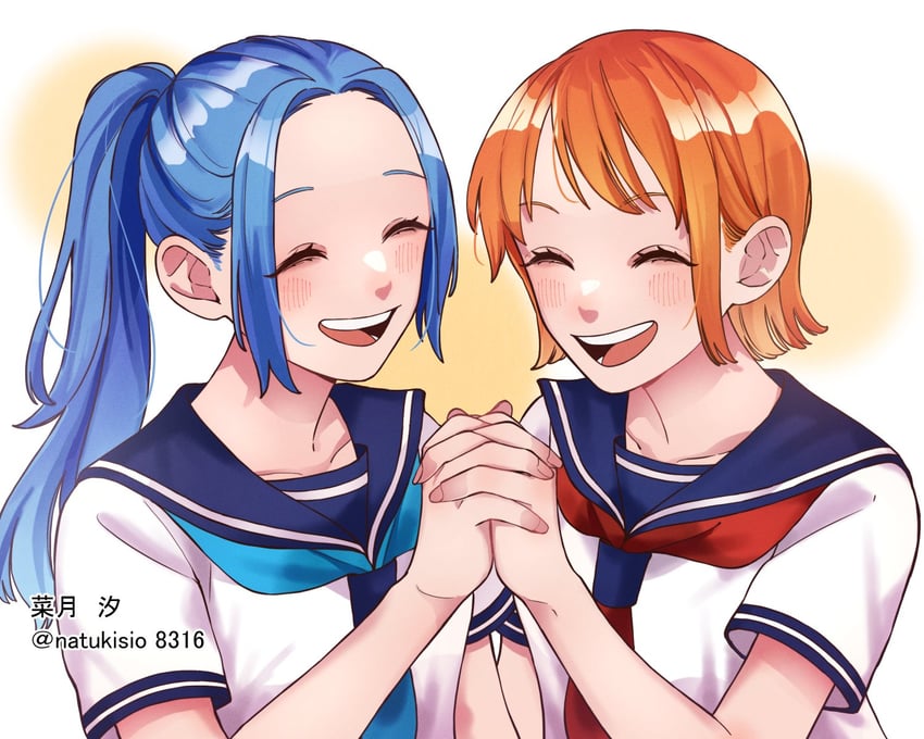 nami and nefertari vivi (one piece) drawn by natsuki_shio