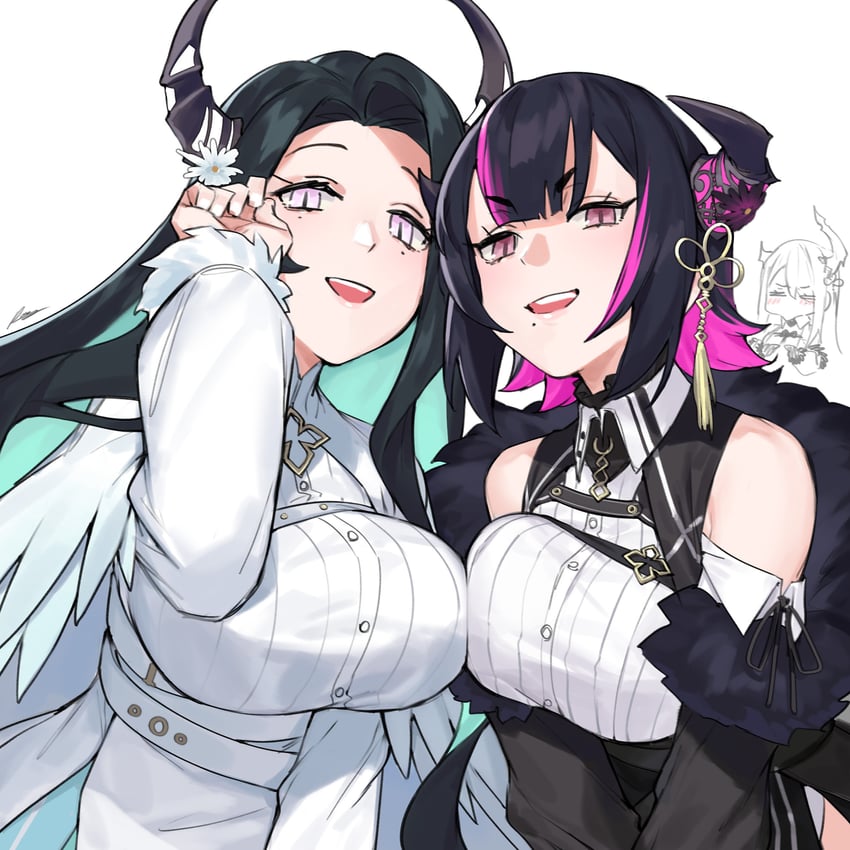nerissa ravencroft, aradia ravencroft, and malpha ravencroft (hololive and 1 more) drawn by dasdokter