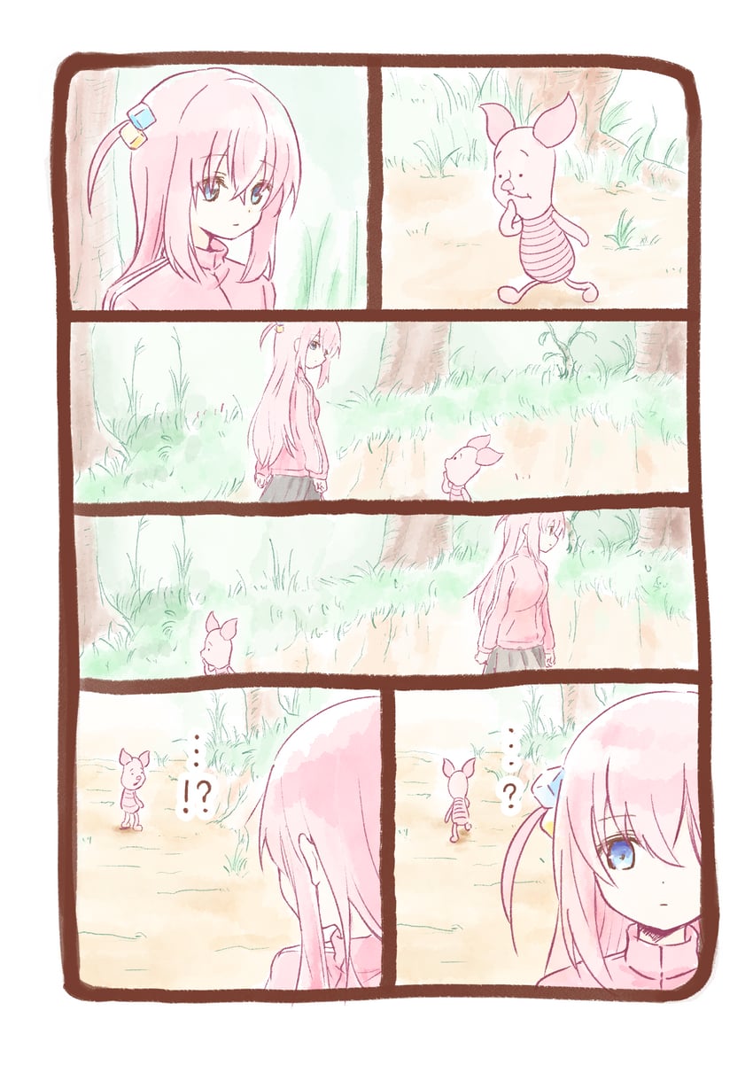 gotoh hitori and piglet (bocchi the rock! and 1 more) drawn by imasogari