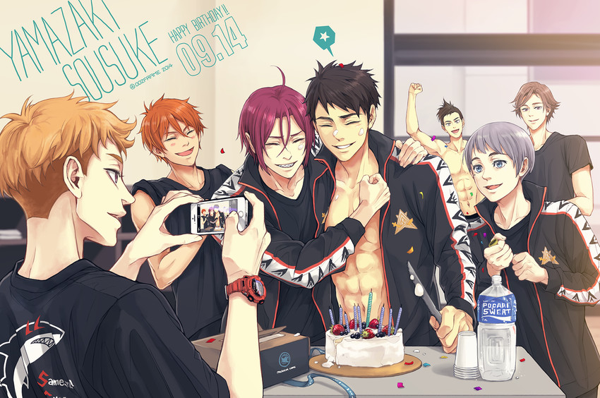 matsuoka rin, yamazaki sousuke, nitori aiichirou, mikoshiba momotarou, uozumi takuya, and 2 more (free!) drawn by twoframe