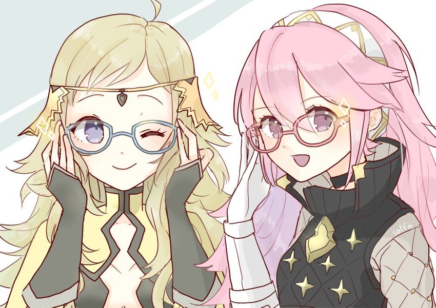 ophelia and soleil (fire emblem and 2 more) drawn by solfa_(gikosweety)
