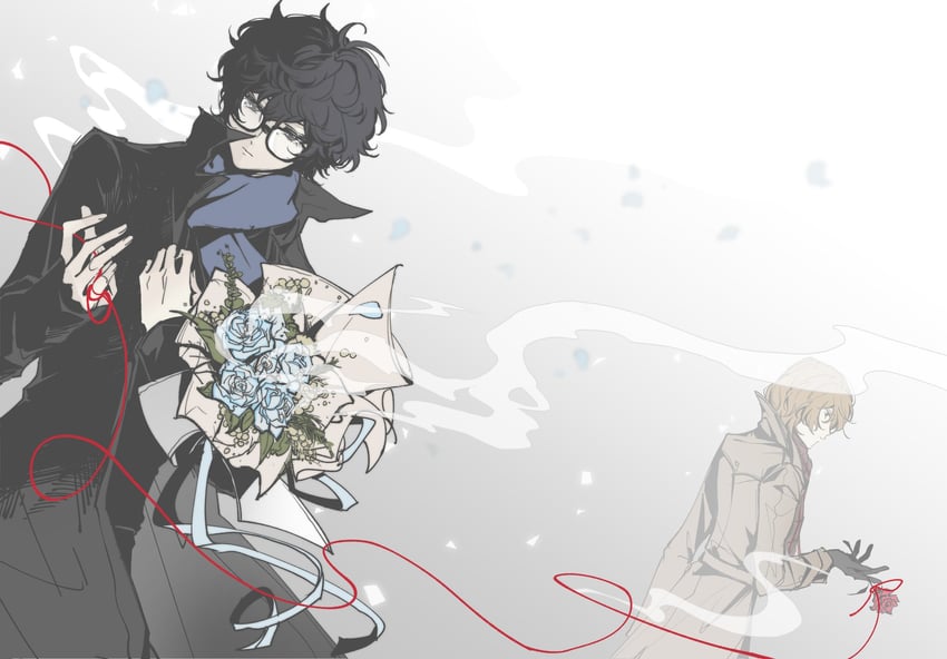 amamiya ren and akechi gorou (persona and 1 more) drawn by catrom_nya