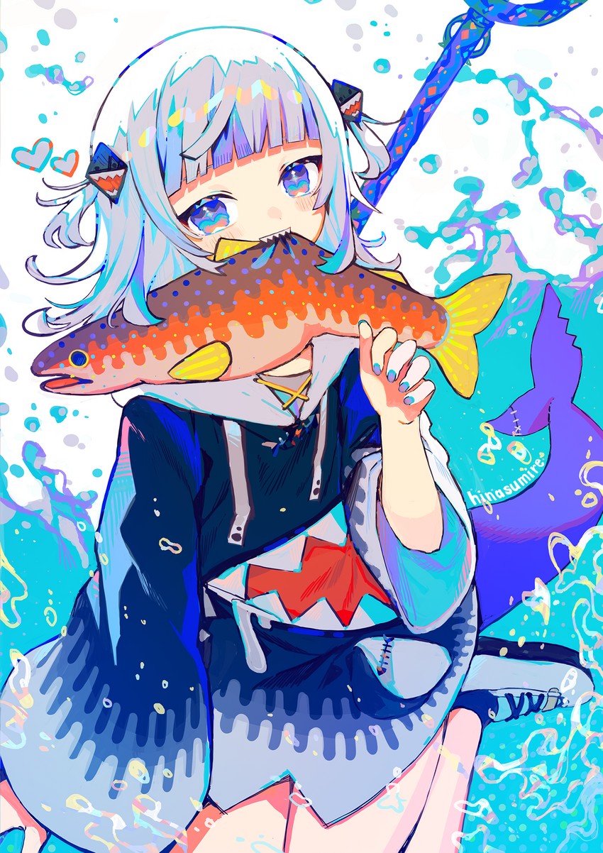 gawr gura (hololive and 1 more) drawn by hinasumire