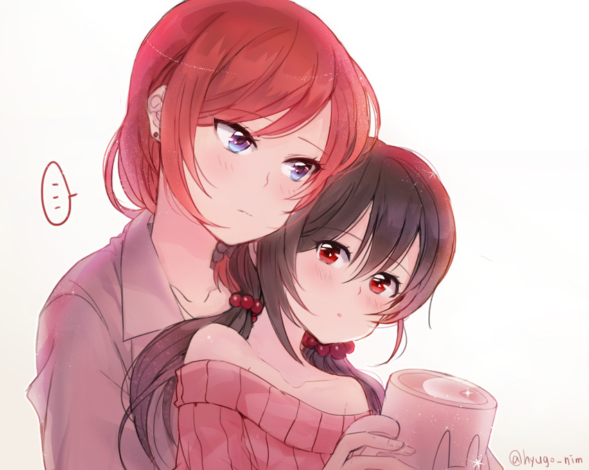 nishikino maki and yazawa nico (love live! and 1 more) drawn by hyugo