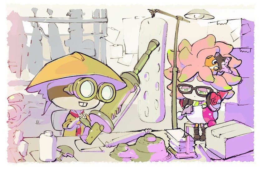 sheldon, annie, and moe (splatoon and 1 more) drawn by inoue_seita