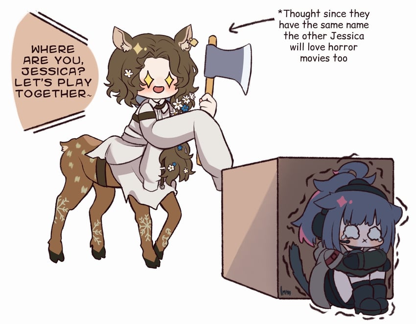 jessica (arknights and 1 more) drawn by imma_artsu