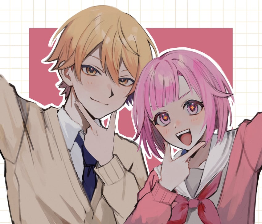 ootori emu and tenma tsukasa (project sekai) drawn by sorase_(so17p)