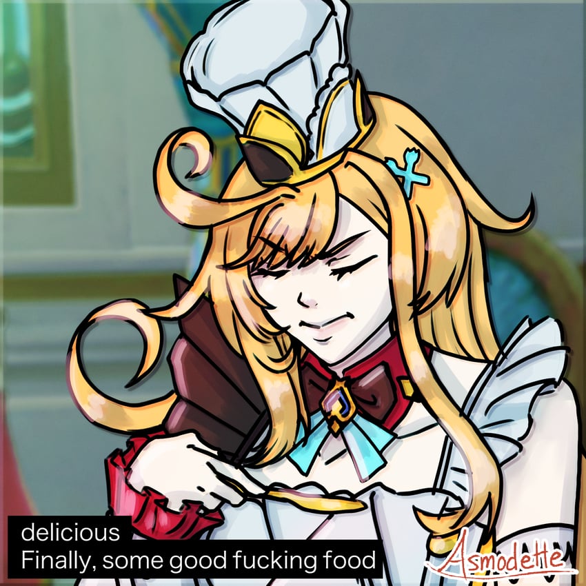 escoffier (genshin impact and 1 more) drawn by alroetsue