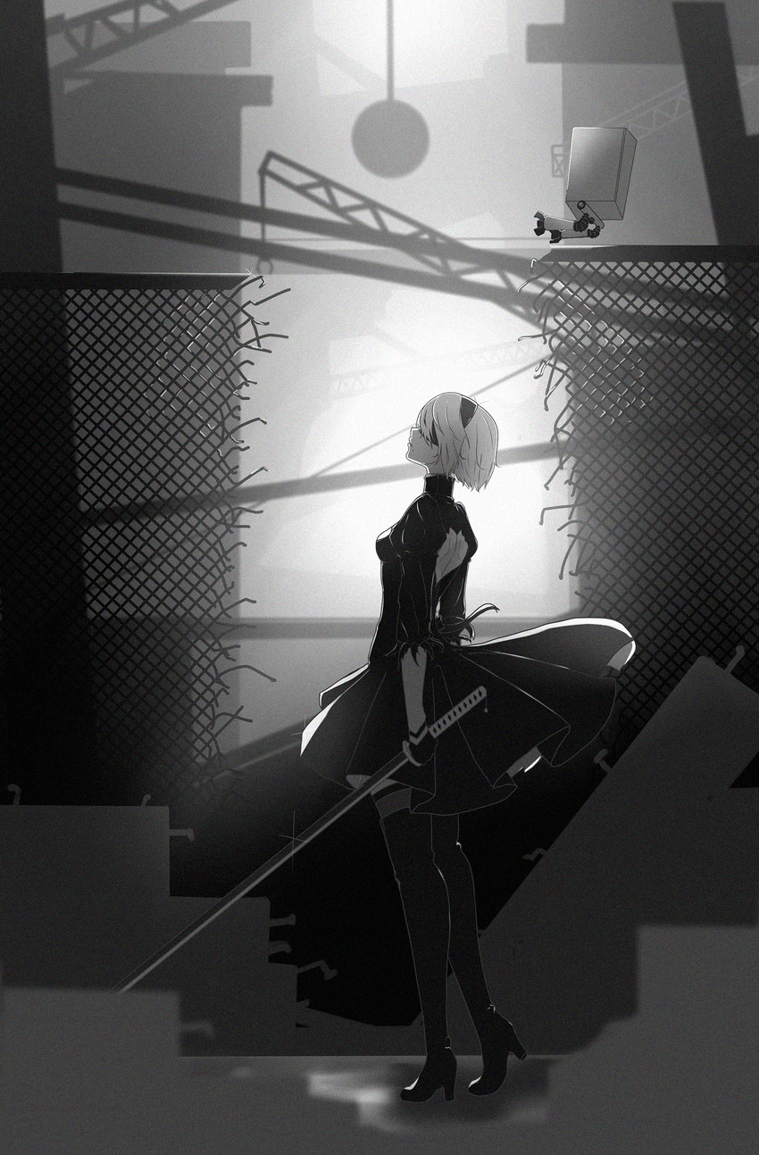2b and pod (nier and 1 more) drawn by wukun
