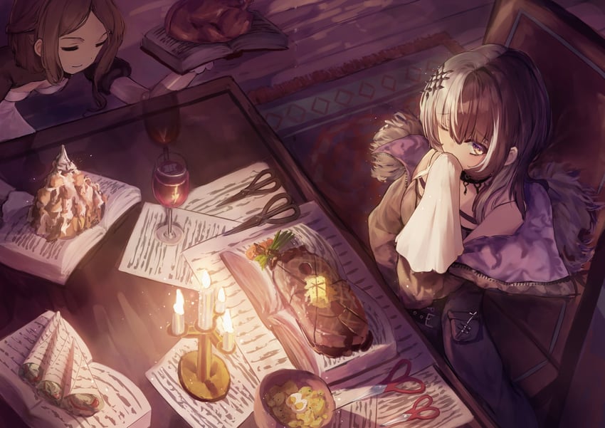 shiori novella (hololive and 1 more) drawn by solar_torch