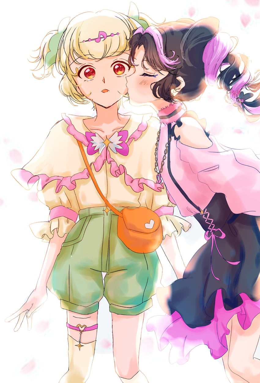 cure zukyuun and cure kiss (precure and 1 more) drawn by cure343_55