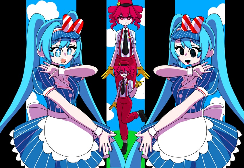 hatsune miku and kasane teto (vocaloid and 2 more)