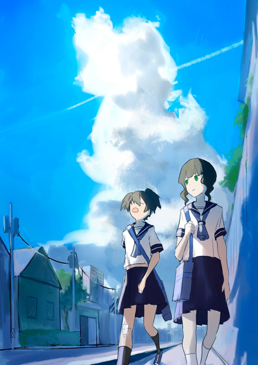 kuroi mato and takanashi yomi (black rock shooter) drawn by kuthi0510