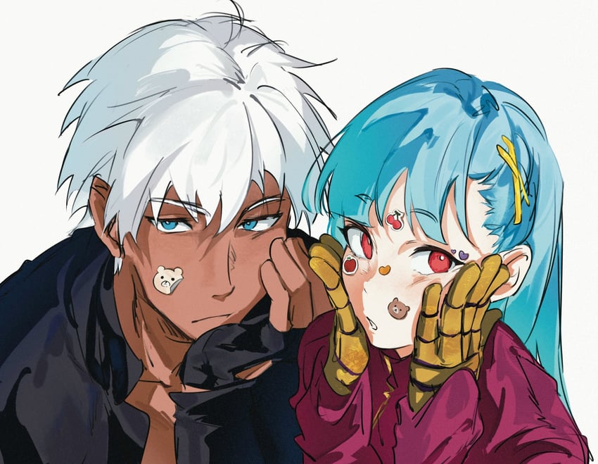 kula diamond and k' (the king of fighters) drawn by nemui2242