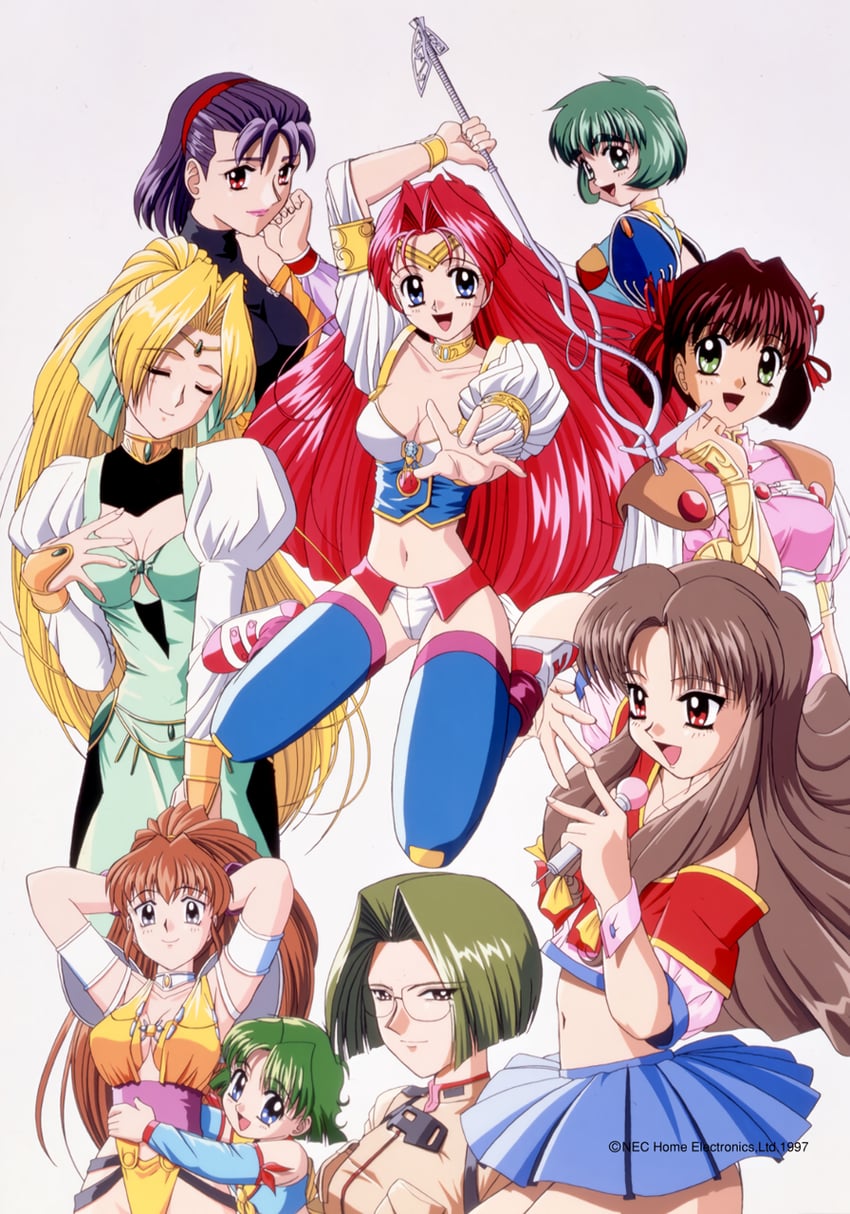 hatsuhishi nana, diamond feather, sanjou tomoko, fia marswelt, mizuki nami, and 5 more (sparkling feather)