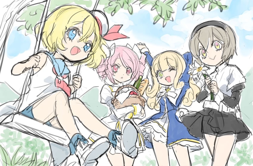 pekora, pino, poporon, and lierre (jashin-chan dropkick) drawn by yukiwo