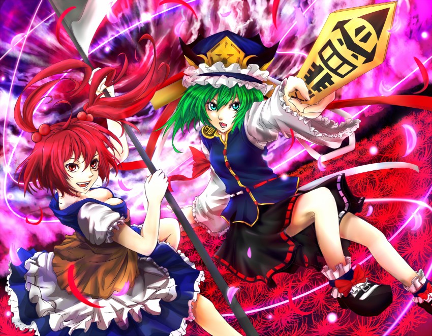 shiki eiki and onozuka komachi (touhou) drawn by kazabana_fuuka