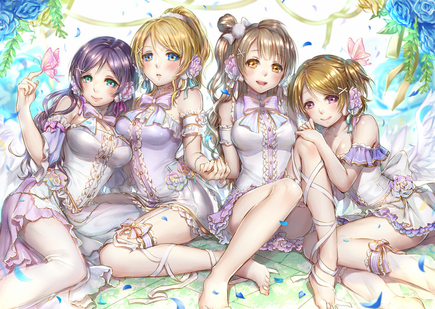 tojo nozomi, ayase eli, minami kotori, and koizumi hanayo (love live! and 2 more) drawn by ao+beni