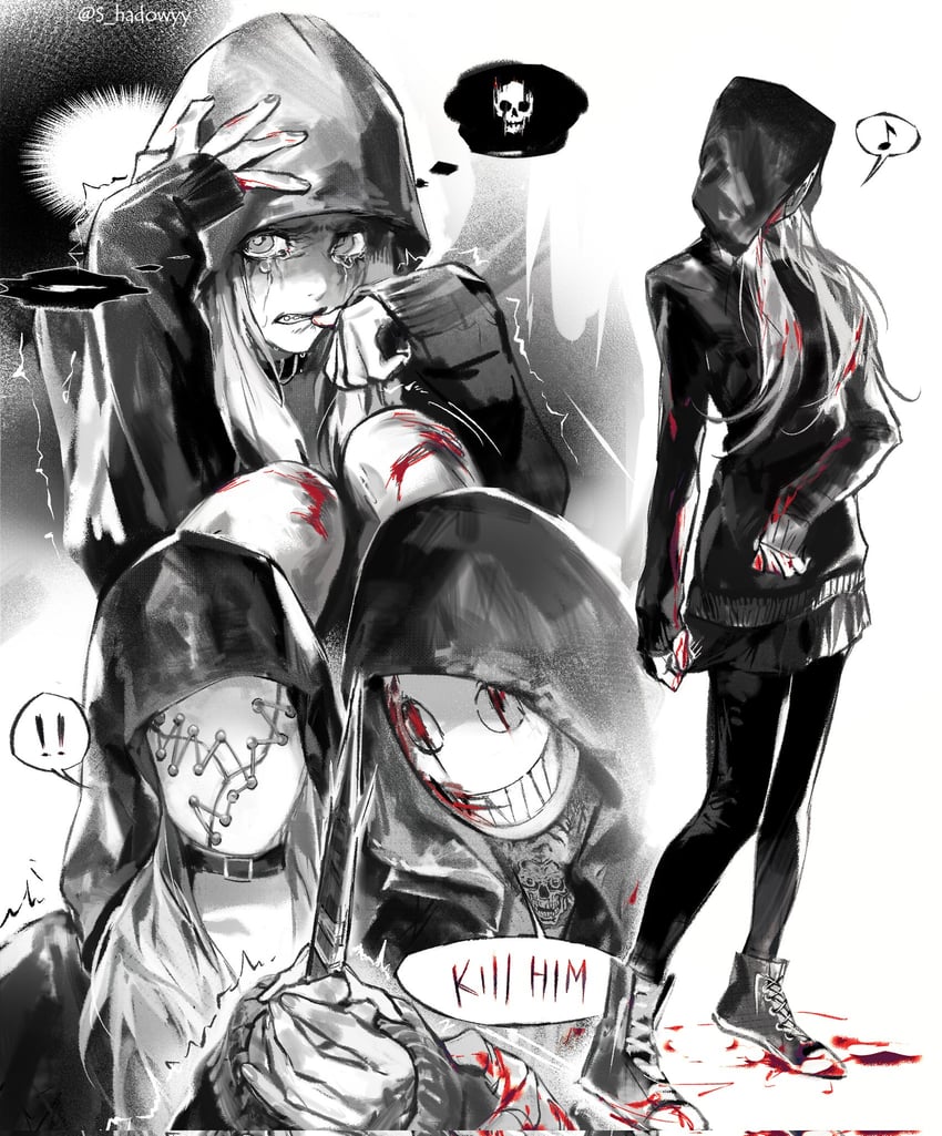 the legion, frank morrison, and susie lavoie (dead by daylight) drawn by s_hadowyy