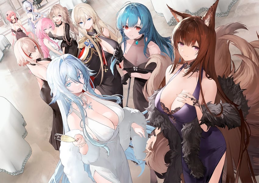 amagi, bismarck, roon, perseus, anchorage, and 4 more (azur lane)