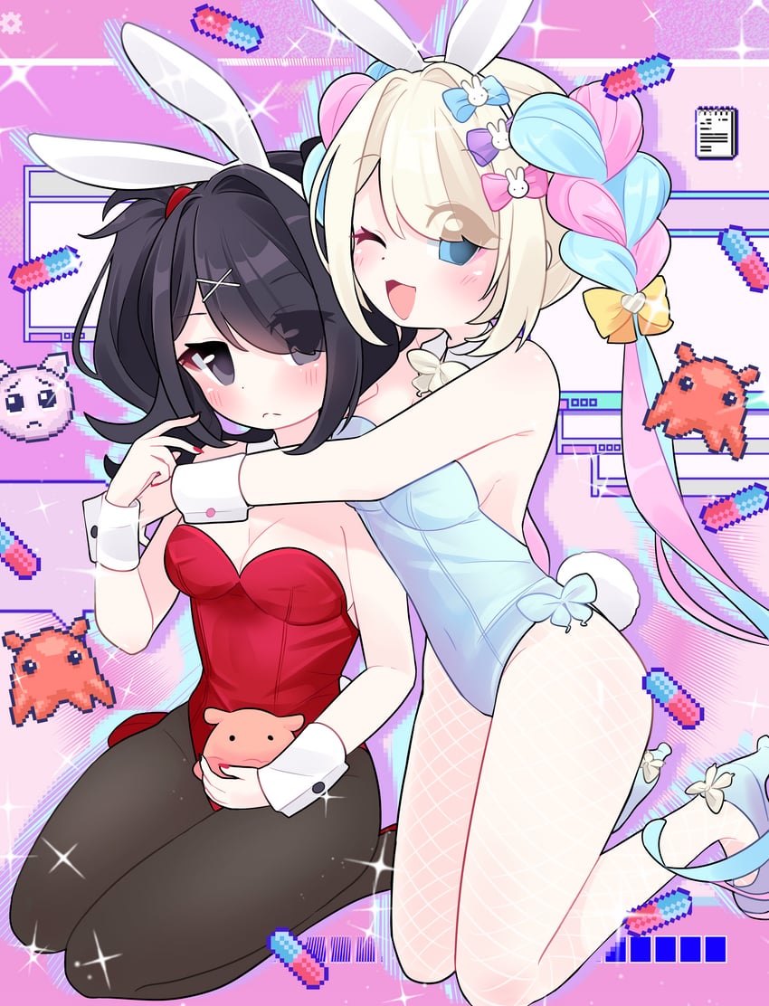 chouzetsusaikawa tenshi-chan, ame-chan, and pien cat (needy girl overdose) drawn by fraiisiemimi
