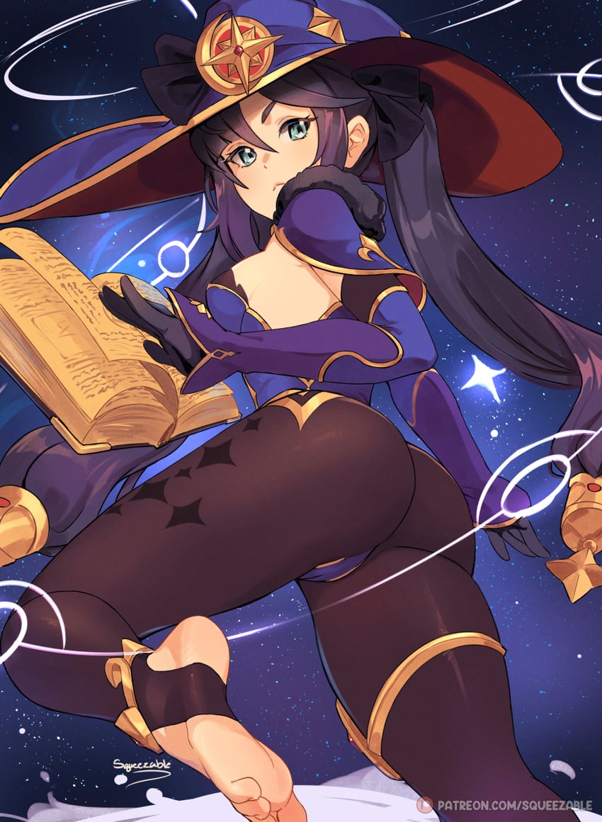 mona (genshin impact) drawn by squeezable_(squeezabledraws)