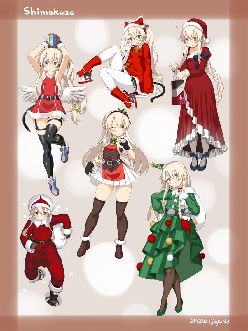 shimakaze, ryuujou, yuugumo kai ni, ryuujou kai ni, de ruyter, and 4 more (kantai collection) drawn by dd_(ijigendd)