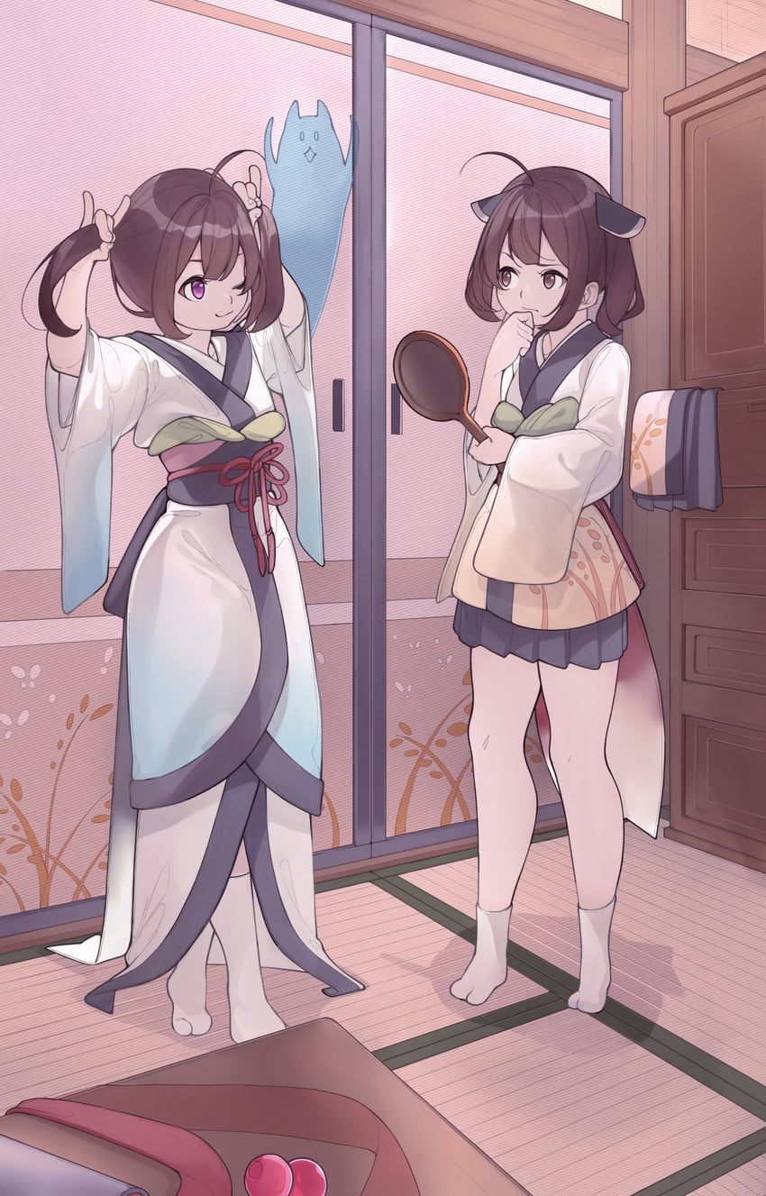 touhoku kiritan, touhoku itako, and nhk (voiceroid) drawn by yuui_(sugi40773767)