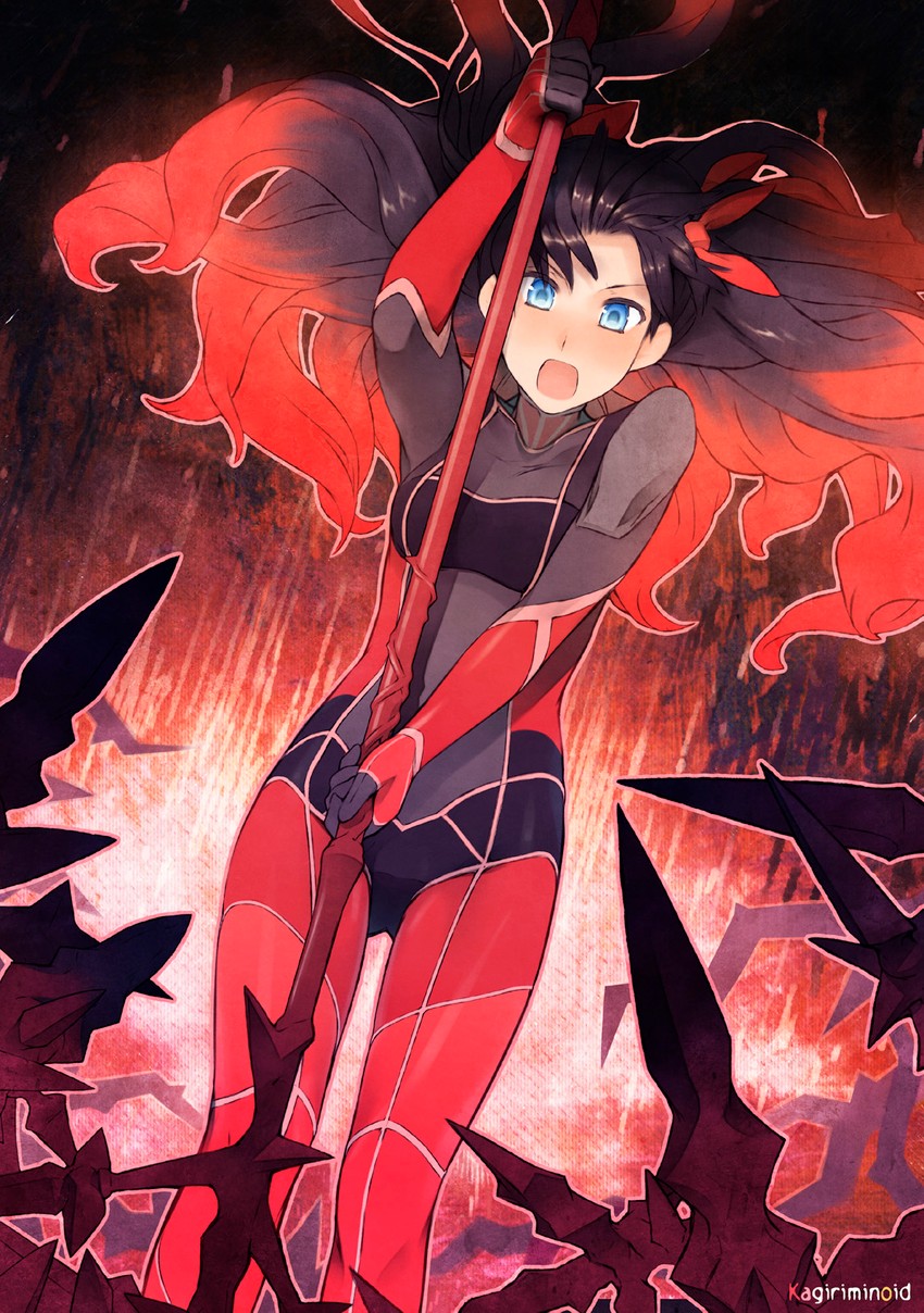 cu chulainn and tohsaka rin (fate and 2 more) drawn by takano_kou