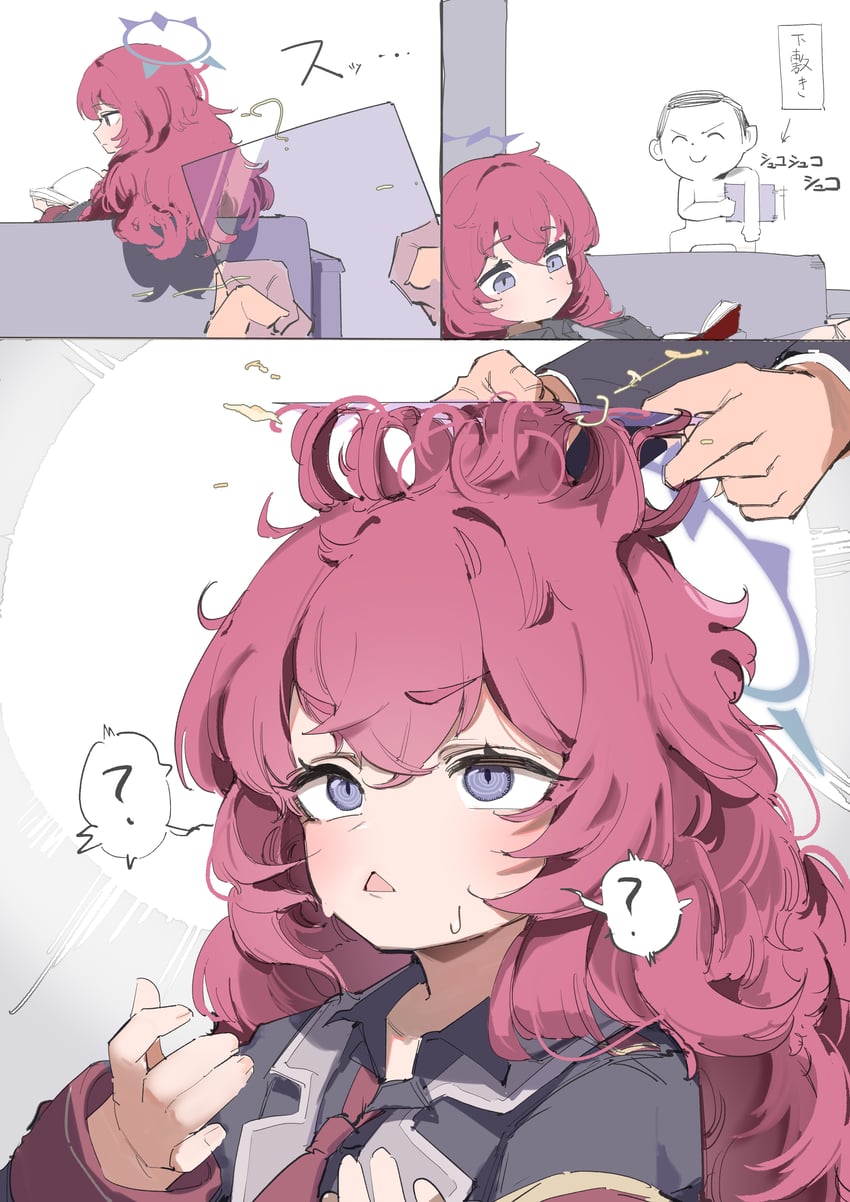 sensei, doodle sensei, and iroha (blue archive) drawn by maton_3110