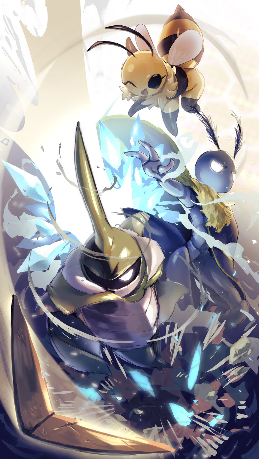 vi, leif, and kabbu (bug fables) drawn by okame_nin