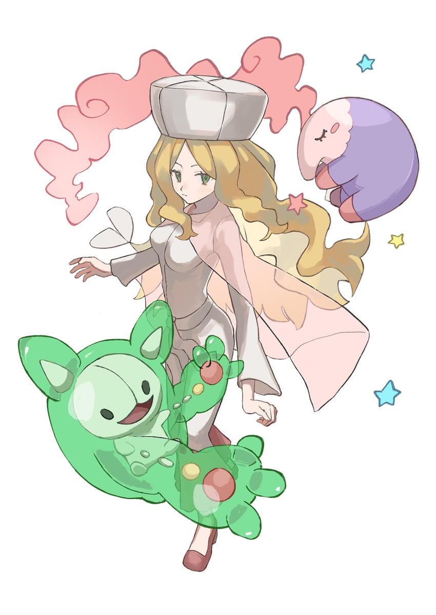 caitlin, reuniclus, and musharna (pokemon and 1 more) drawn by syusyaku