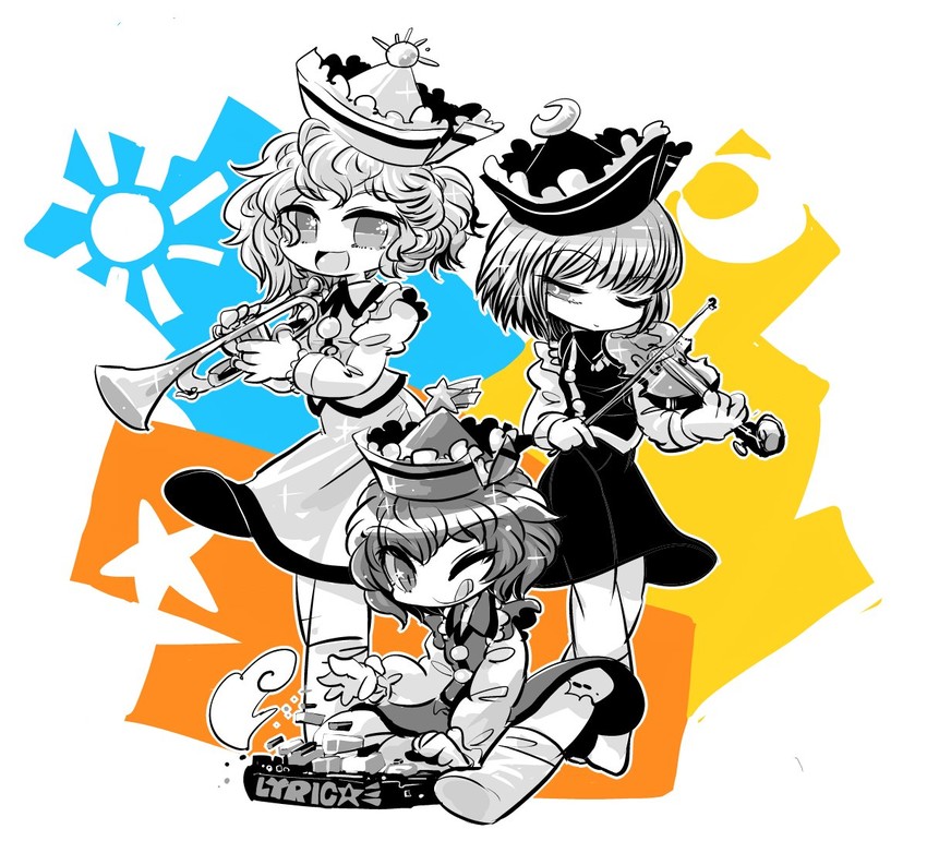lunasa prismriver, merlin prismriver, and lyrica prismriver (touhou) drawn by yt_(wai-tei)