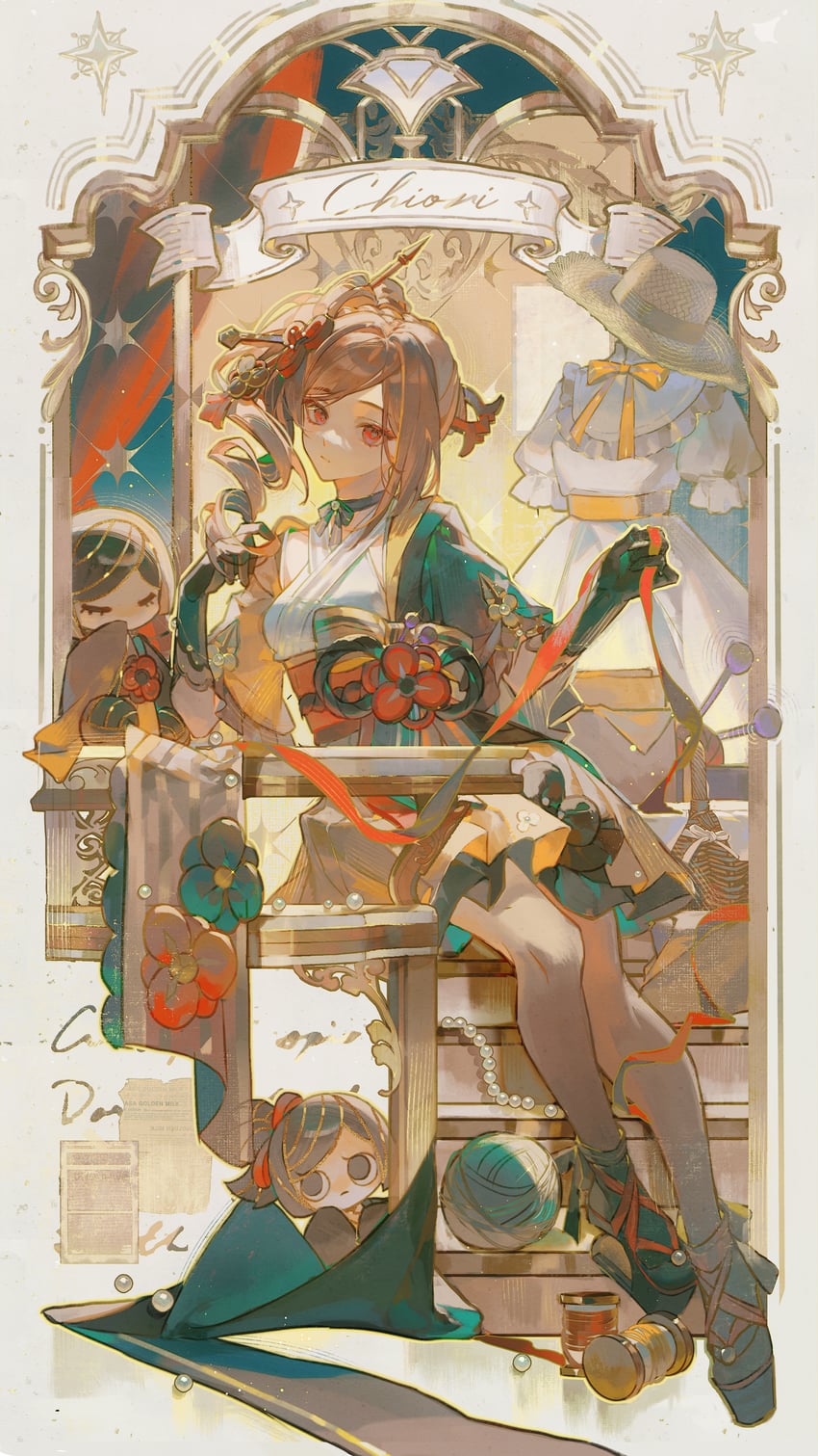 chiori and tamoto (genshin impact) drawn by niukou_kouzi