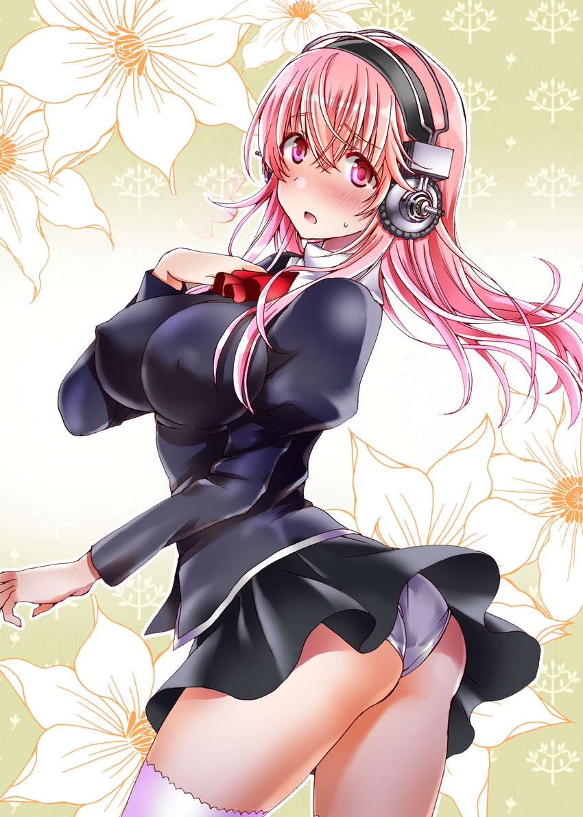 super sonico and black delmo (nitroplus and 2 more) drawn by abe_hikaru