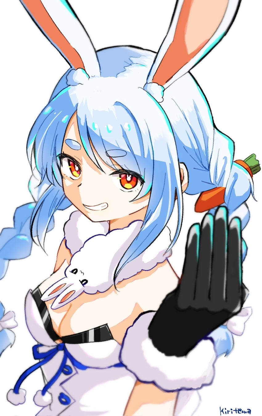usada pekora and don-chan (hololive) drawn by kiritoma