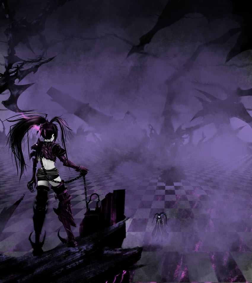 black rock shooter and insane black rock shooter (black rock shooter) drawn by saif_artz