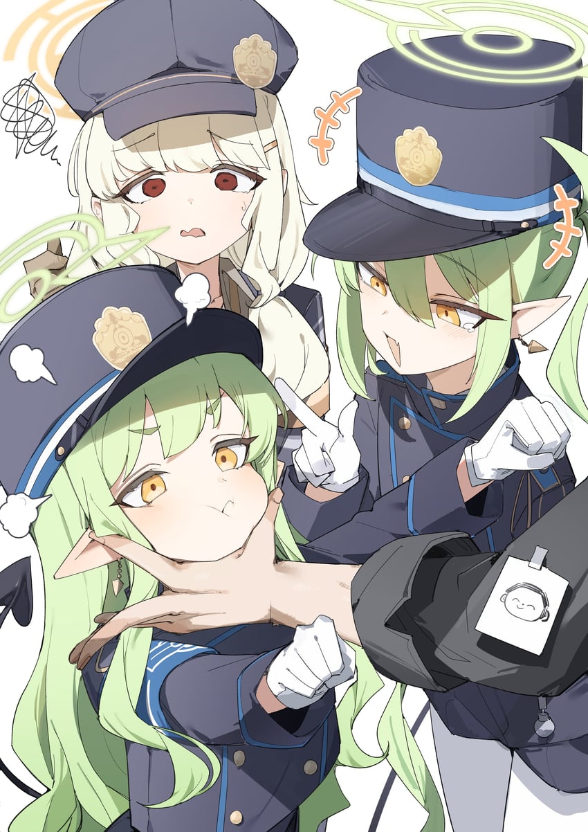 sensei, doodle sensei, hikari, nozomi, and aoba (blue archive) drawn by maton_3110