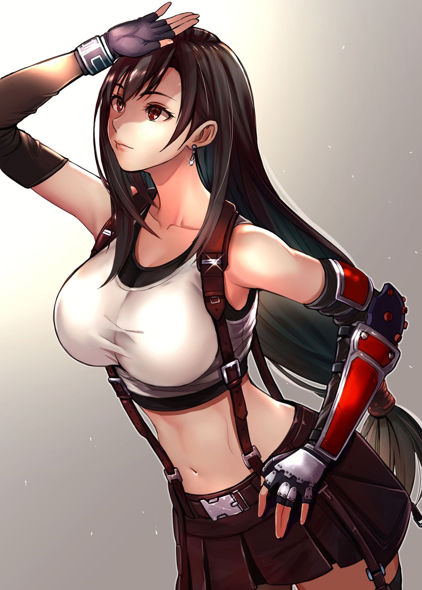 tifa lockhart (final fantasy and 1 more) drawn by pukara
